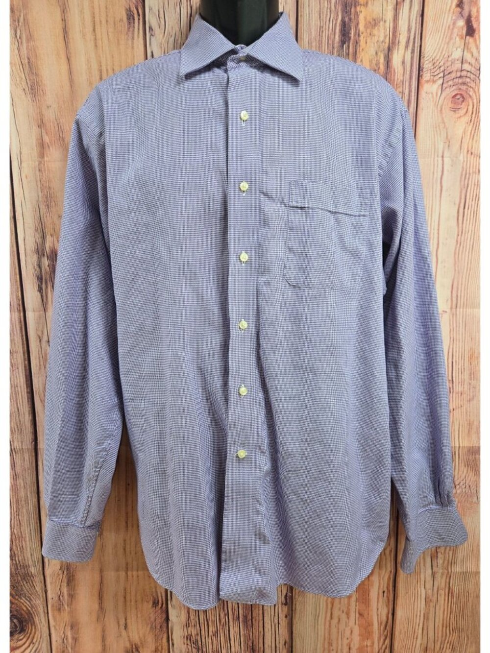 Tommy Bahama Purple Houndstooth Long Sleeve Shirt 16.5-36/37